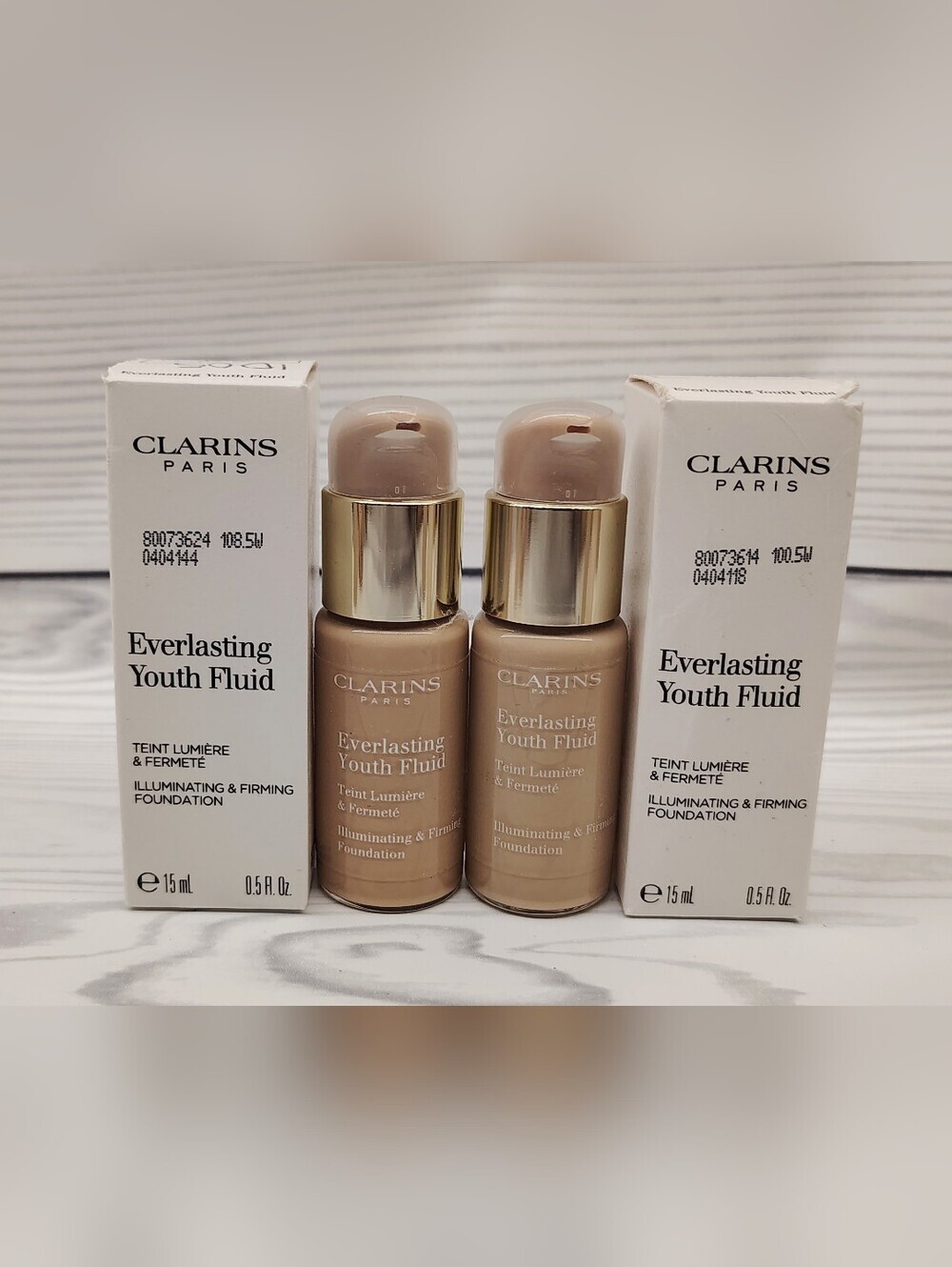 Clarins Everlasting Youth Fluid Skin Foundation Makeup 108.3 & 108.5W
